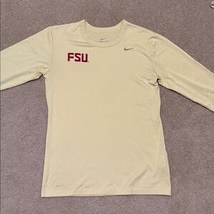 Nike Gold Long Sleeve Top with FSU Logo